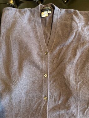Country Shop Lavender V-Neck Button Cardigan - Women's L